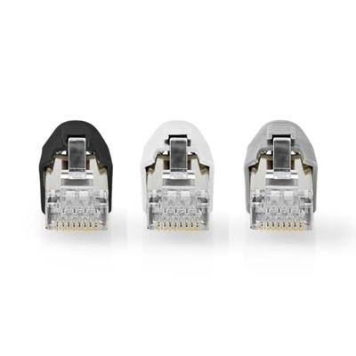 RJ45-Connector | RJ45 Pass Through | Stevig/Gesnoerd FTP CAT7 | Recht | Verguld | 10 Stuks | PVC | Grijs RJ45-Connector | RJ45 Pass Through | Stevig/Gesnoerd FTP CAT7 | Recht | Verguld | 10 Stuks | PVC | Grijs