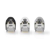 RJ45-Connector | RJ45 Pass Through | Stevig/Gesnoerd FTP CAT7 | Recht | Verguld | 10 Stuks | PVC | Grijs - thumbnail