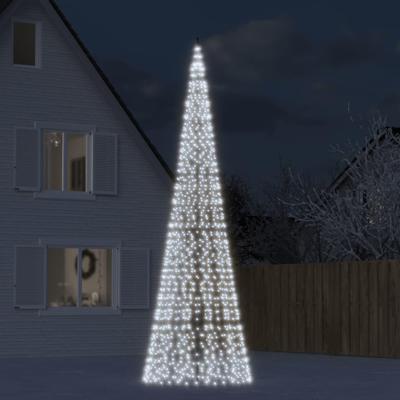 VidaXL Led-kerstboom aan vlaggenmast 1534 leds koud wit 500 cm