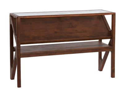 Light & Living Sidetable 'Yuki' Acaciahout en glas, 119cm