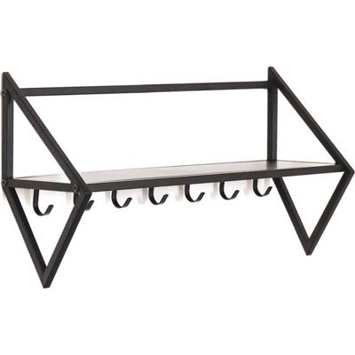 Housevitamin Wandkapstok met 7 Haken 71.5x21.7x36 cm Zwart/Metaal