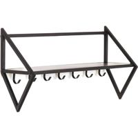 Housevitamin Wandkapstok met 7 Haken 71.5x21.7x36 cm Zwart/Metaal - thumbnail