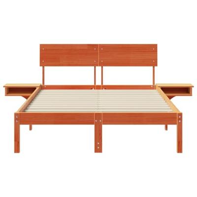Bedframe met nachttafels met hoofdeinde Wasbruin 120 x 200 cm