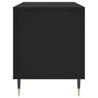 Platenkast 100x38x48 cm bewerkt hout zwart - thumbnail