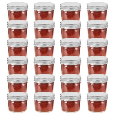 VidaXL Jampotten met zilverkleurige deksels 24 st 110 ml glas VidaXL Jampotten met zilverkleurige deksels 24 st 110 ml glas