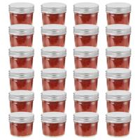 VidaXL Jampotten met zilverkleurige deksels 24 st 110 ml glas - thumbnail