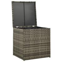 4-delige Loungeset met kussens poly rattan grijs - thumbnail