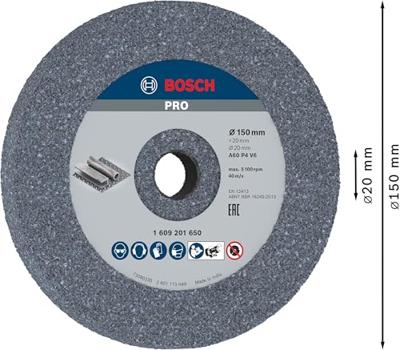 Bosch Accessoires Afbraamschijf voor tafelslijpmachine - 1609201650 Bosch Accessoires Afbraamschijf voor tafelslijpmachine - 1609201650