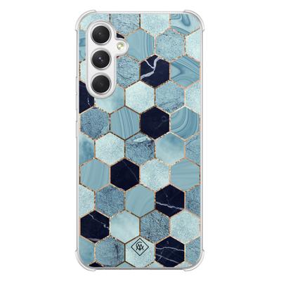 Samsung Galaxy A54 shockproof hoesje - Blue cubes Samsung Galaxy A54 shockproof hoesje - Blue cubes
