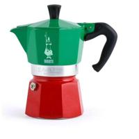 Italiaanse koffiezetter - BIALETTI - Moka Express Italia - Geschikt voor alle kookplaten behalve inductie - 6 kopjes - 300 ml - Groen / Rood - thumbnail