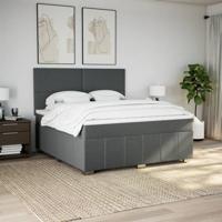 Boxspring met matras stof donkergrijs 180x200 cm - thumbnail