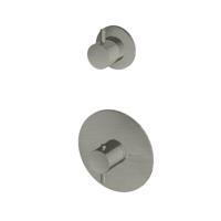 Douchekraan Hotbath Laddy Inbouw Thermostatisch Rond Geborsteld Nikkel 2 Greeps met 1-weg Stopkraan - thumbnail