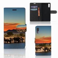 Sony Xperia XZ | Sony Xperia XZs | Telefoonhoesje | Met pasjeshouder | Olifanten - thumbnail