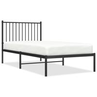 Bedframe met hoofdbord metaal zwart 90x190 cm - thumbnail