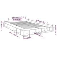 Bedframe bewerkt hout grijs sonoma eikenkleurig 160x200 cm - thumbnail