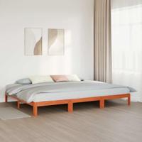 Bedframe zonder matras 270x200 cm massief grenenhout wasbruin - thumbnail