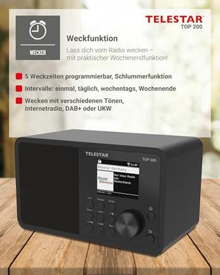 Telestar TOP 200 Schwarz Transistorradio met internetradio Internet, DAB+, VHF (FM) Zwart - thumbnail