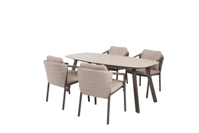 Manolo 180x95x75 cm met 4x Barolo dining stoel terre