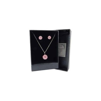 Hanger en Oorbellen Set Shamballa Roze Hanger en Oorbellen Set Shamballa Roze