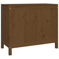 Wasmand 88,5x44x76 cm massief grenenhout honingbruin - thumbnail