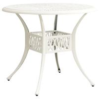 VidaXL Tuintafel 90x90x74 cm gietaluminium wit - thumbnail