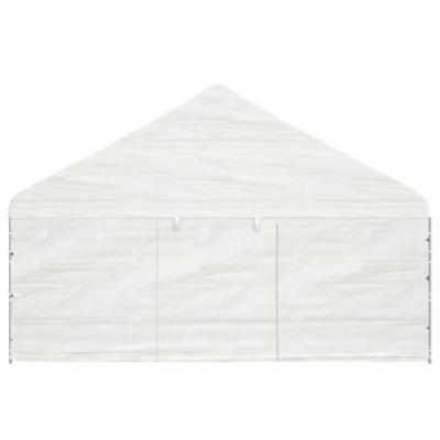 Prieel met dak 15,61x5,88x3,75 m polyetheen wit
