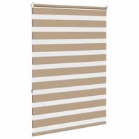VidaXL Zebra blind 95x150 cm stofbreedte 90,9 cm polyester zandbruin - thumbnail