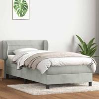 Boxspring met matras fluweel lichtgrijs 80x220 cm - thumbnail