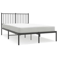 Bedframe met hoofdbord metaal zwart 120x200 cm - thumbnail