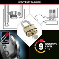 Masterlock 50mm laminated steel padlock - zinc outer treatment with brass finish - M5BEURD - thumbnail