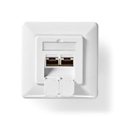 Nedis Netwerk Wanddoos | Inbouw | 2 poort(en) | CAT6 | Recht | Female | Goud Verguld | PVC | Wit | Doos - CCGB89200IV Nedis Netwerk Wanddoos | Inbouw | 2 poort(en) | CAT6 | Recht | Female | Goud Verguld | PVC | Wit | Doos - CCGB89200IV