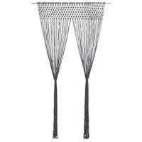 VidaXL Gordijn macramé 140x240 cm katoen antraciet - thumbnail