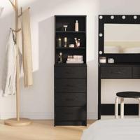 Highboard met lade Zwart eiken 40 x 41 x 135 cm Bewerkt hout - thumbnail