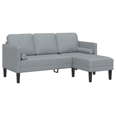 Bankstel met kussen Lichtgrijs Polyester
