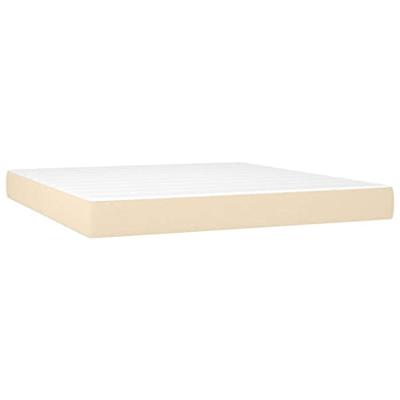 Boxspring met matras stof crèmekleurig 180x200 cm