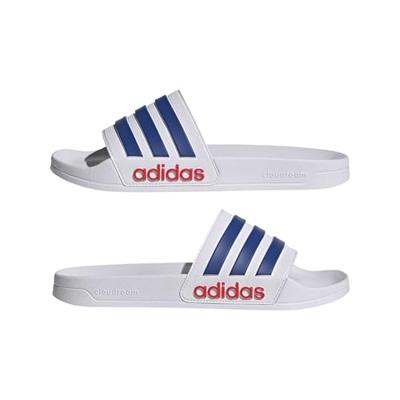 adidas Adilette Shower Slippers Wit Donkerblauw Rood