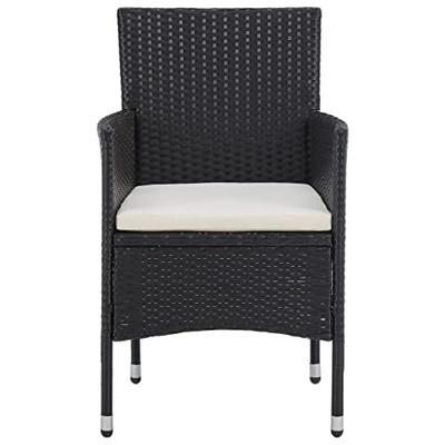 Tuinstoelen poly rattan 2 stuks zwart - thumbnail