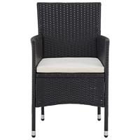 Tuinstoelen poly rattan 2 stuks zwart - thumbnail