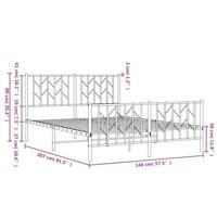 Bedframe met hoofd- en voeteneinde metaal zwart 140x200 cm - thumbnail