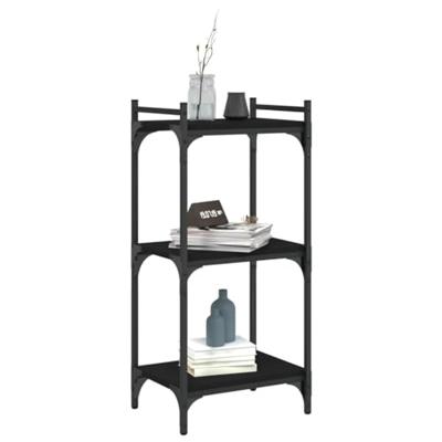 Boekenkast 3-laags 40x30x86 cm bewerkt hout zwart Boekenkast 3-laags 40x30x86 cm bewerkt hout zwart