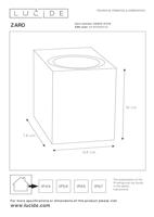 Lucide ZARO - Wandspot / Wandlamp Binnen/Buiten - 1xGU10 - IP44 - Zwart - thumbnail