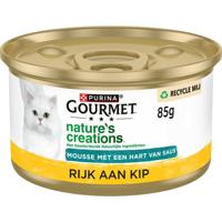 Gourmet Nature&apos;s Creations Mousse met een Hart van Saus Rijk aan Kip natvoer kat 85 gram - thumbnail