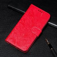 Lace bloem reliëf patroon horizontale Flip lederen case voor Galaxy Note10 met houder & kaartsleuven & portemonnee & foto frame & Lanyard (rood) - thumbnail
