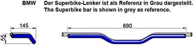 LSL stuur "bmw lmb1". handlebar lmb1 sta sw
