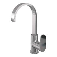 Wastafelmengkraan Brauer Chrome Edition Coldstart Opbouw Hoog Plat Gebogen Platte Hendel Chroom - thumbnail