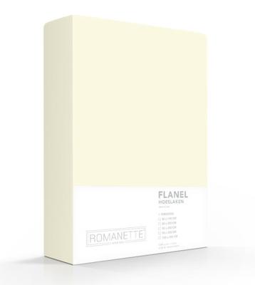 Romanette Romanette flanel hoeslaken Ivoor 140x200