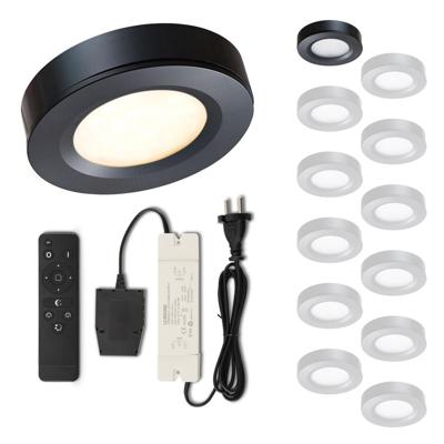 Set LED-opbouwspot met afstandsbediening Adria zwart 3W dimbaar 1-12 stuks