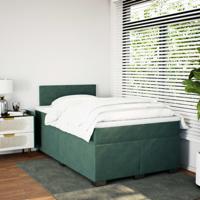 Boxspring met matras fluweel donkergroen 120x200 cm - thumbnail