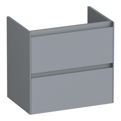 Brauer Inspire - Onderkast Ondiep - 60 cm - met 2 Softclose Lades Greeploos en 1 Sifon Uitsparing - Mat Grijs