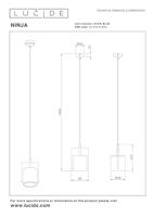 Lucide NINJA - Hanglamp - Ø 16 cm - 1xE27 - Roze - thumbnail